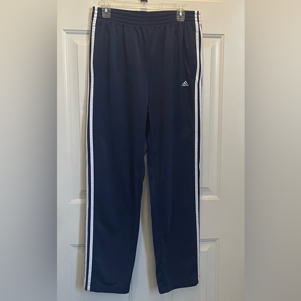 Vintage Adidas Track Pants Mens Medium Blue Running Training Soccer Baggy Y2K